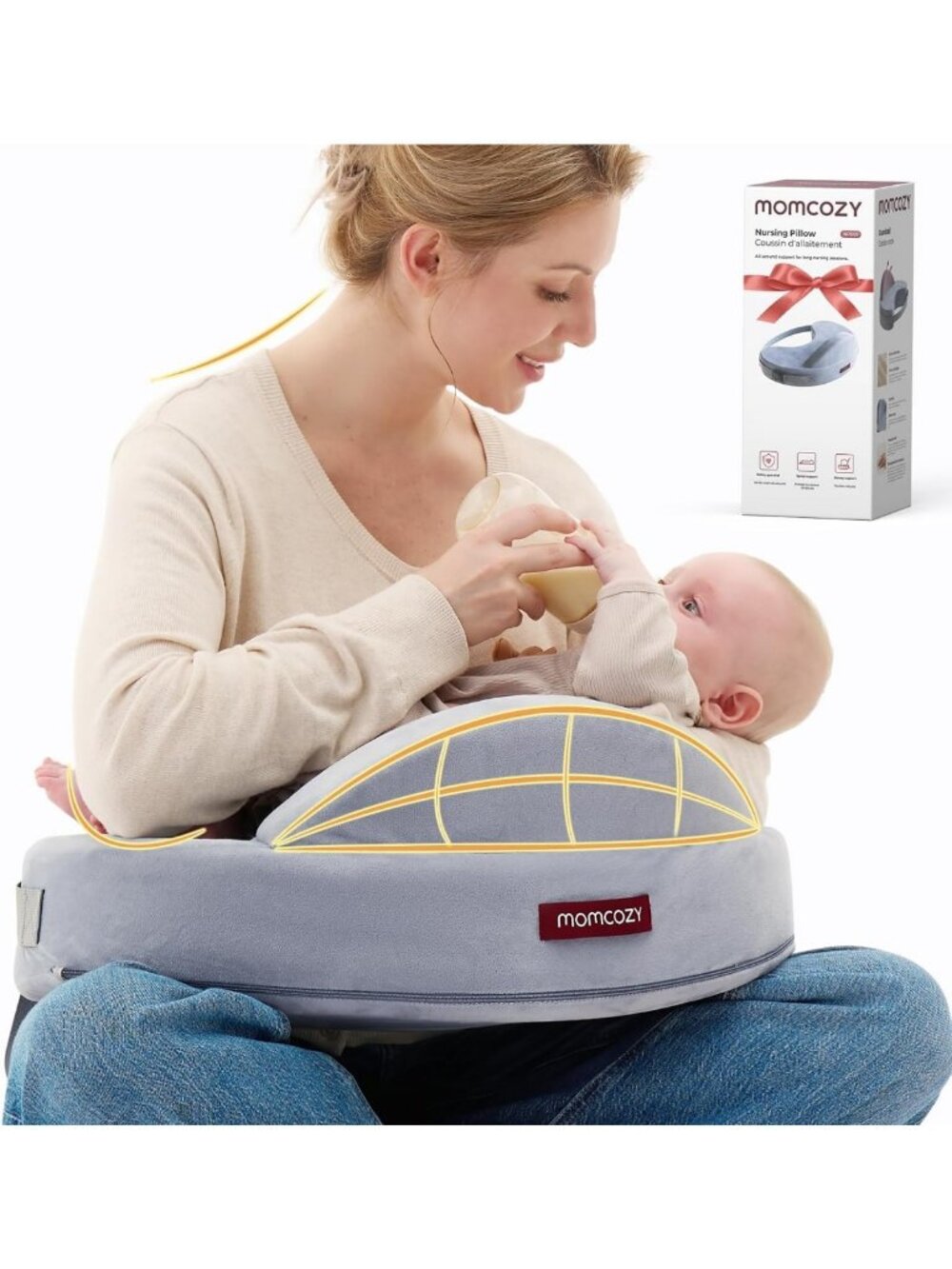Supportive Memory Foam Nursing Pillow for Breastfeeding & Comfort - Cozylite